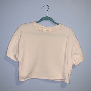 Cream Cropped Tee